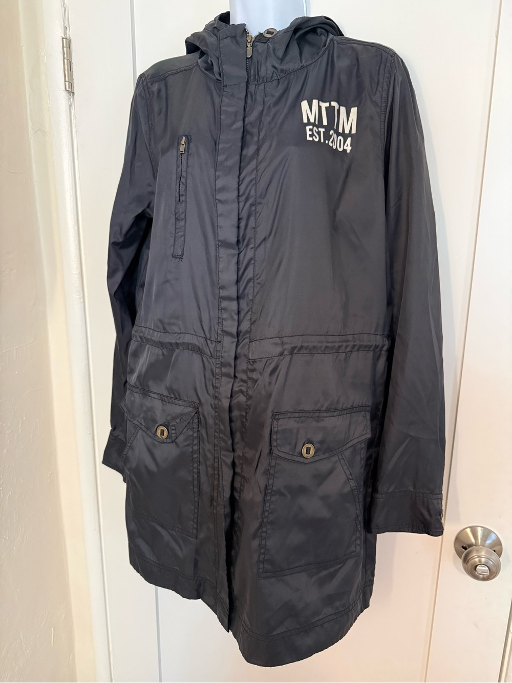 Married to the Mob Black Nylon Jacket with white logo back graphic - Picture 2 of 3